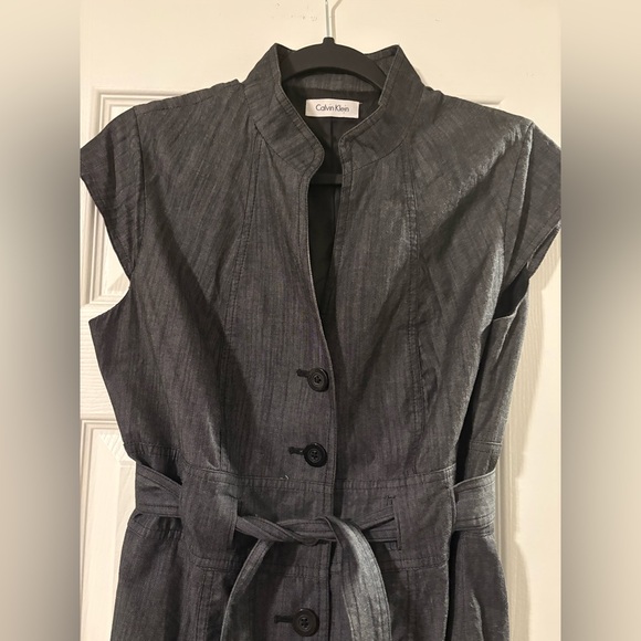 Calvin Klein Midi Dress Button Detail Sophisticated Classic Fit - Picture 4 of 7